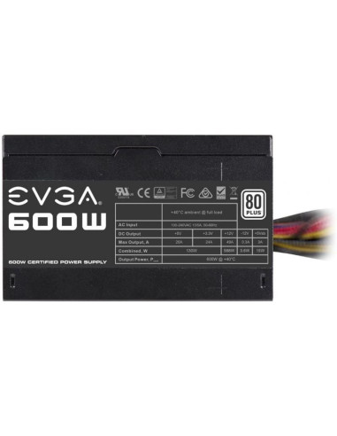 Fuente de alimentación evga 600w/ 600w/ ventilador 12cm/ 80 plus