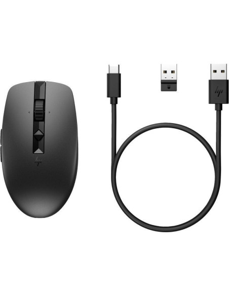 Ratón inalámbrico por bluetooth hp 710/ batería recargable/ hasta 3000 dpi/ negro