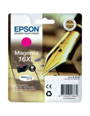 Cartucho de tinta original epson nº16 xl alta capacidad/ magenta