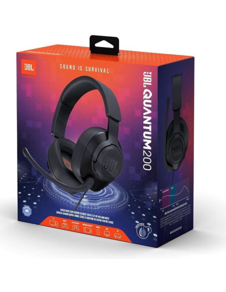 Auriculares gaming con micrófono jbl quantum 200/ jack 3.5/ negros