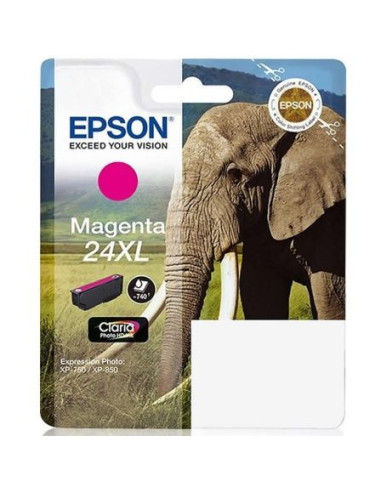 Cartucho de tinta original epson nº24 xl alta capacidad/ magenta