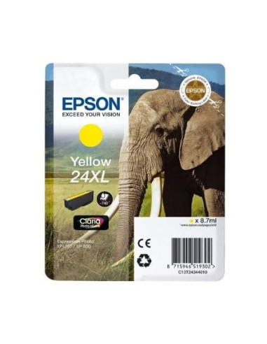 Cartucho de tinta original epson nº24 xl alta capacidad/ amarillo