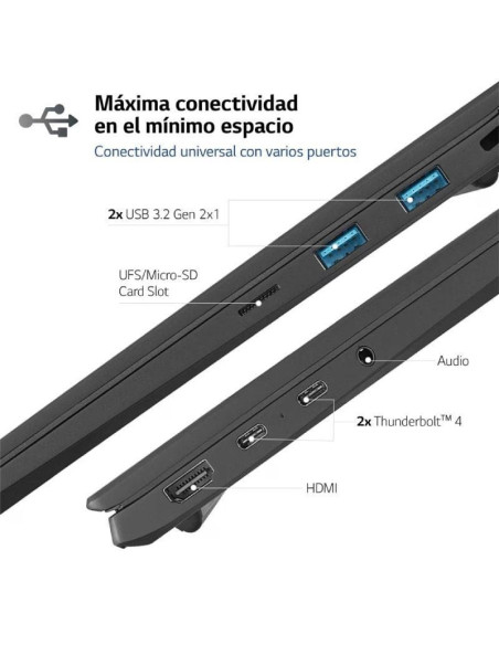 Portátil lg gram 17z90r-e.ad75b intel core i7-1360p/ 32gb/ 512gb ssd/ geforce rtx 3050/ 17'/ win11