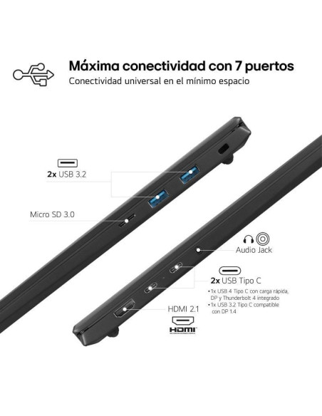 Portátil lg gram 17z90s-g.ad78b intel core ultra 7-155h/ 32gb/ 1tb ssd/ 17'/ win11