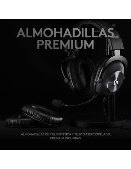 Auriculares gaming con micrófono logitech g pro x/ jack 3.5/ usb/ negros