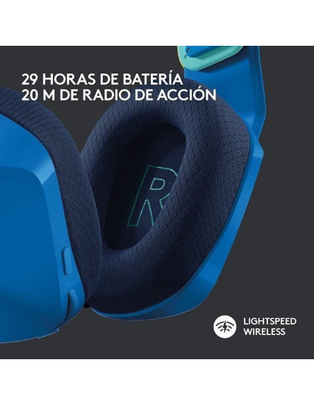 Auriculares gaming inalámbricos con micrófono logitech g733/ azules