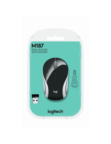 Ratón mini inalámbrico logitech m187/ hasta 1000 dpi