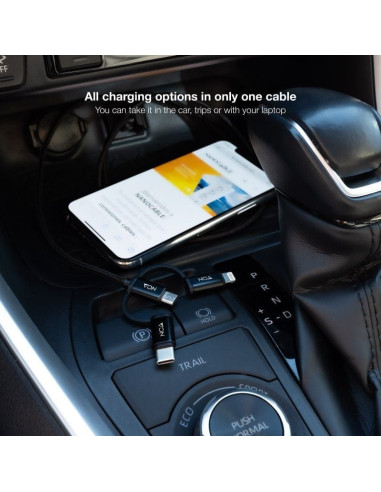 Cable usb 2.0 nanocable 10.01.3200/ lightning macho - micro usb macho/ usb tipo-c macho/ 1m/ negro