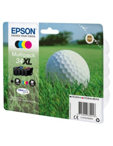 Cartucho de tinta original epson nº34 xl alta capacidad multipack/ negro/ cian/ amarillo/ magenta