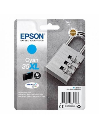 Cartucho de tinta original epson nº35 xl alta capacidad/ cian