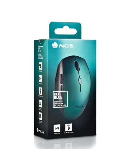 Ratón inalámbrico ngs bee blue/ hasta 1600 dpi/ azul