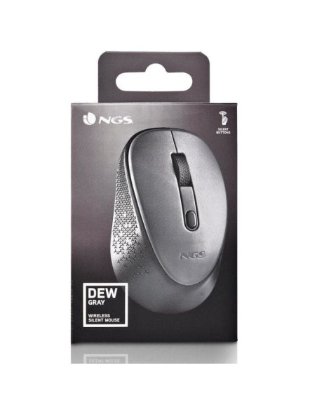 Ratón inalámbrico ngs dew gray/ hasta 1600 dpi/ gris