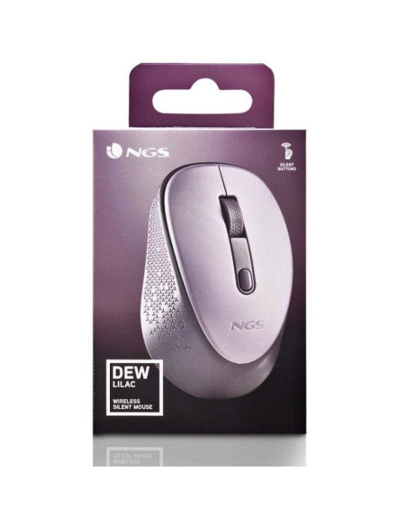 Ratón inalámbrico ngs dew lilac/ hasta 1600 dpi/ lila