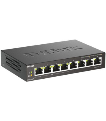 Switch d-link dgs-1008p 8 puertos/ rj-45 gigabit 10/100/1000/ poe