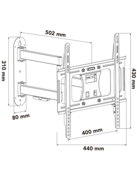 Soporte de pared giratorio/ inclinable/ nivelable nox lite wall flex para monitores y tv de 23-55'/ hasta 30kg