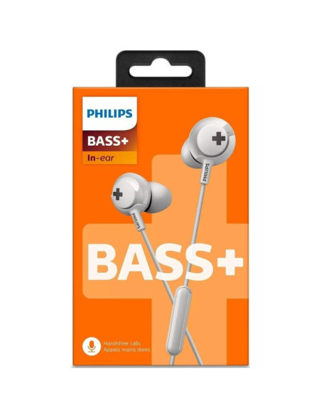 Auriculares intrauditivos philips she4305wt/ con micrófono/ jack 3.5/ blancos