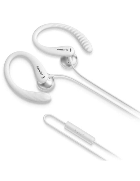 Auriculares deportivos philips taa1105wt/ con micrófono/ jack 3.5/ blancos