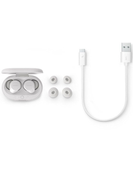 Auriculares bluetooth philips tat1209 con estuche de carga/ autonomía 6h/ blancos