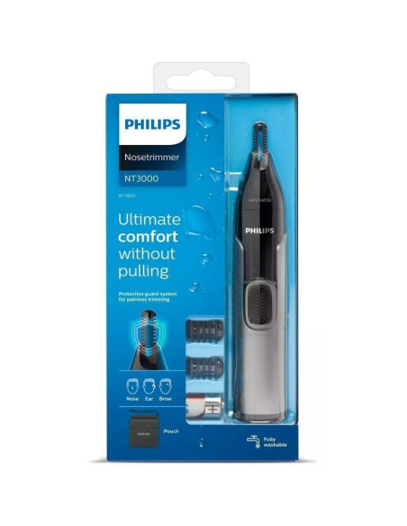 Perfilador philips nose trimmer 3650 serie 3000/ a pilas/ 3 accesorios