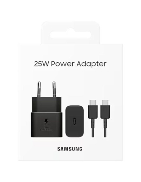 Cargador de pared samsung ep-t2510xbegeu/ 1xusb tipo-c + cable usb tipo-c/ 25w