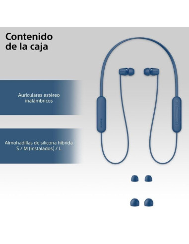 Auriculares inalámbrico intrauditivos sony wi-c100/ con micrófono/ bluetooth/ azules