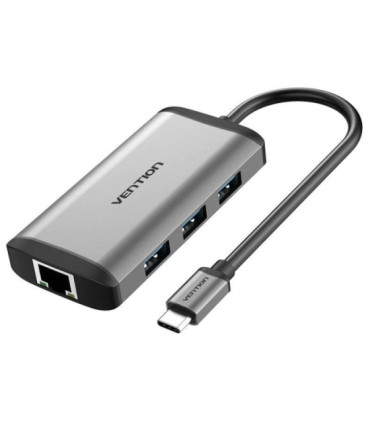 Docking usb tipo-c vention cnchb/ 1xhdmi 4k/ 3xusb/ 1xusb tipo-c pd/ 1xrj45/ gris