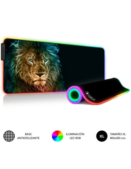 Alfombrilla subblim submp-02rgb10 led rgb lion xl/ 800 x 300 x 4 mm