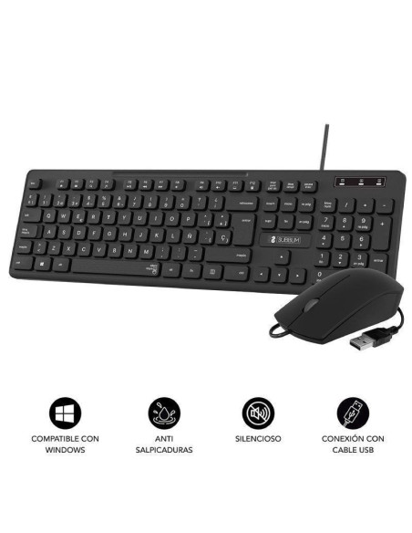 Teclado y ratón subblim combo business slim cssk01/ negro
