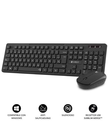 Teclado y ratón inalámbrico subblim combo business slim cssw10/ negro
