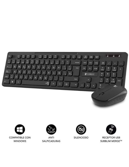 Teclado y ratón inalámbrico subblim combo business slim cssw10/ negro