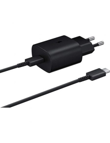 Cargador de pared samsung ep-ta800xbegww/ 1 usb tipo-c + cable usb tipo-c/ 25w