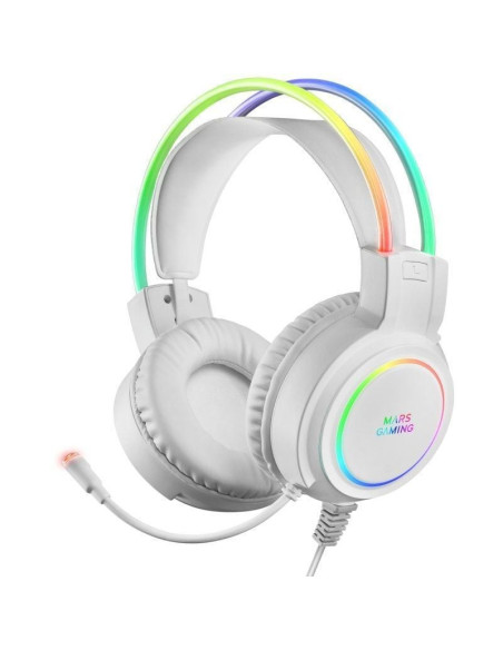 Auriculares gaming con micrófono mars gaming mhrgb/ jack 3.5/ blancos