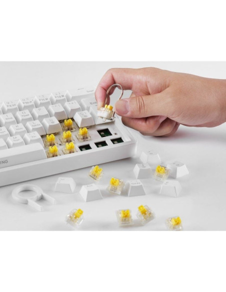Teclado gaming mecánico mars gaming mkminipro/ switch marrón/ blanco