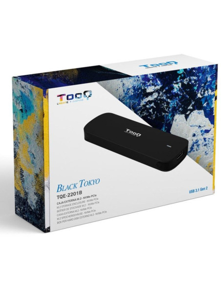 Caja externa para disco ssd m.2 nvme tooq tqe-2201b/ usb 3.1 gen2/ sin tornillos