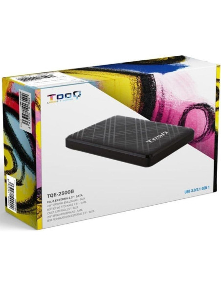 Caja externa para disco duro de 2.5' tooq tqe-2500b/ usb 3.1/ sin tornillos