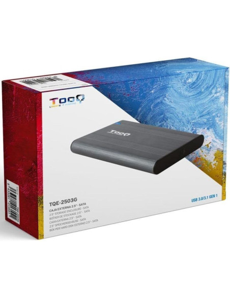Caja externa para disco duro de 2.5' tooq tqe-2503g/ usb 3.1/ sin tornillos