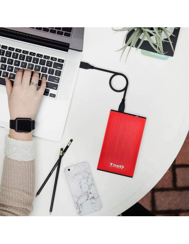 Caja externa para disco duro de 2.5' tooq tqe-2527r/ usb 3.1