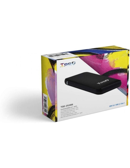 Caja externa para disco duro de 2.5' tooq tqe-2528b/ usb 3.1/ sin tornillos