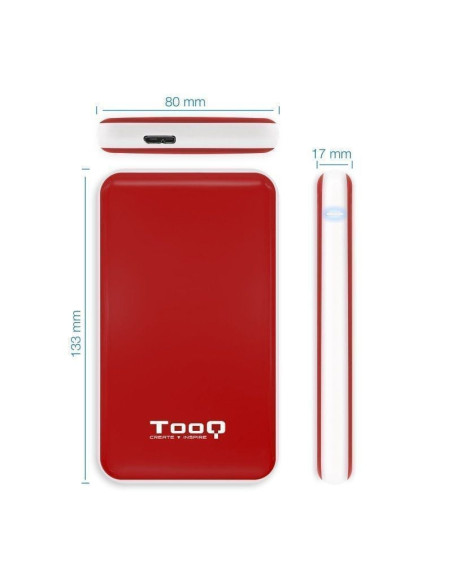 Caja externa para disco duro de 2.5' tooq tqe-2528r/ usb 3.1/ sin tornillos