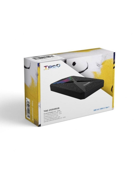 Caja externa gaming para disco duro de 2.5' tooq tqe-2550rgb/ usb 3.1/ sin tornillos