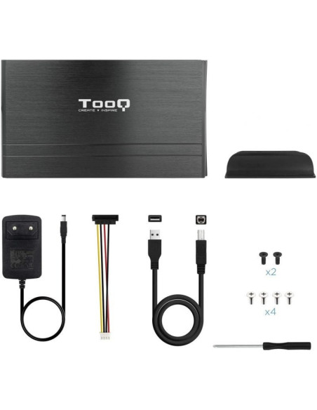 Caja externa para disco duro de 3.5' tooq tqe-3520b/ usb 2.0