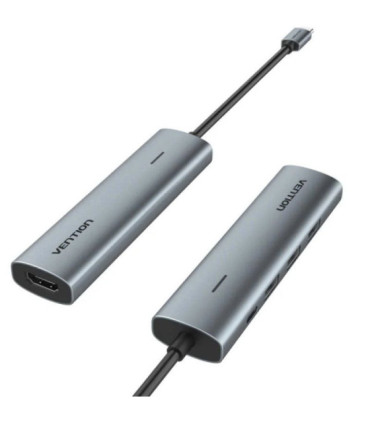 Docking usb tipo-c vention tgghb/ 3xusb/ 1xhdmi 4k/ 1xusb tipo-c pd/ gris