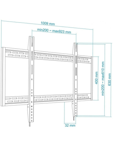 Soporte de pared fijo tooq lp41130f-b para tv de 60-100'/ hasta 130kg