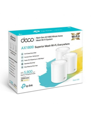 Sistema mesh tp-link deco x20 1800mbps/ 2.4ghz 5ghz/ pack de 3