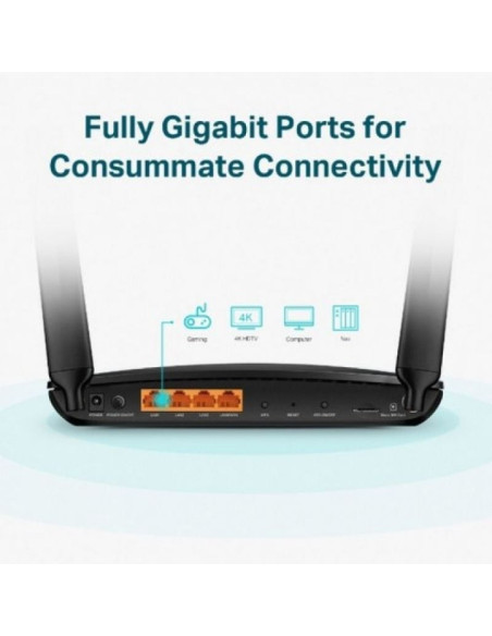 Router inalámbrico 4g tp-link archer mr600 1200mbps 2.4ghz 5ghz/ 2 antenas/ wifi 802.11a/n/ac - b/g/n