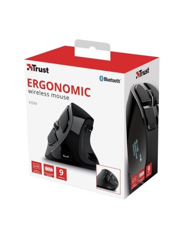 Ratón ergonómico inalámbrico por bluetooth trust voxx/ hasta 2400 dpi