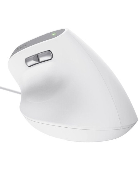 Ratón ergonómico trust bayo ii/ hasta 2400 dpi/ blanco