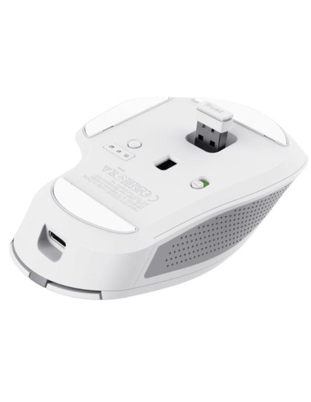 Ratón inalámbrico por bluetooth trust ozaa+/ batería recargable/ hasta 3200 dpi/ blanco