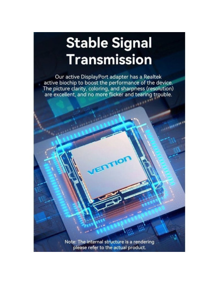 Cable conversor vention hbzbb/ displayport macho - hdmi 4k hembra/ 15cm/ negro