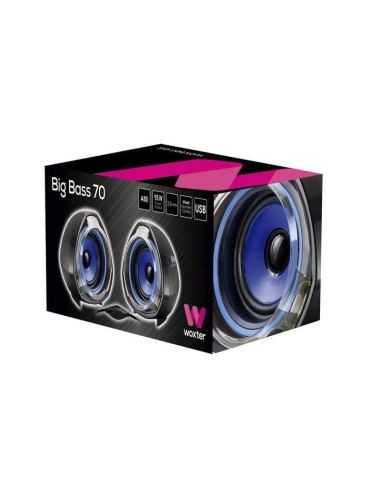 Altavoces woxter big bass 70/ 15w/ 2.0/ azules